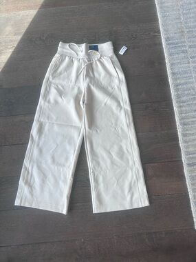 Dynamic fleece Wide Leg Drawstring Pants in Cream